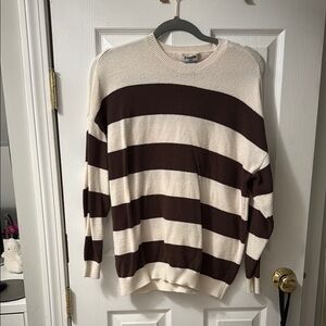 RSQ Brown and White Striped Sweater